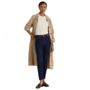 Lauren Ralph Lauren RLL Classic Curvy Skinny Ankle Jeans Denim Dark Wash Pant 12